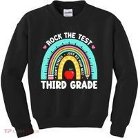 3rd Grade Teacher Rock The Test Day Third Grade Testing Day  Kids Sweatshirt thumb 0