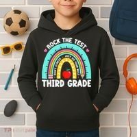 3rd Grade Teacher Rock The Test Day Third Grade Testing Day  Kids Hoodie thumb 2