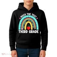 3rd Grade Teacher Rock The Test Day Third Grade Testing Day  Kids Hoodie thumb 4