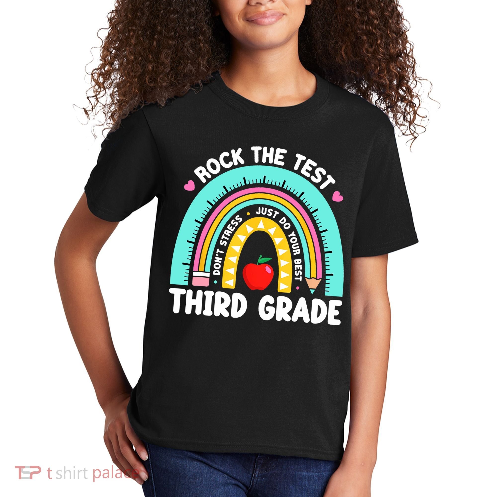 3rd Grade Teacher Rock The Test Day Third Grade Testing Day  Kids T-Shirt