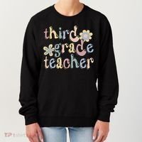3Rd Grade Teacher Third Grade Teacher Groovy Gift Women's Sweatshirt thumb 0