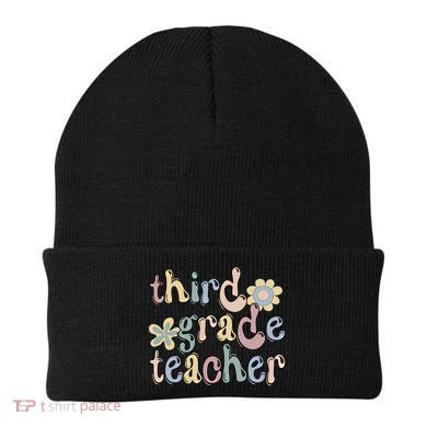 3Rd Grade Teacher Third Grade Teacher Groovy Gift Beanie