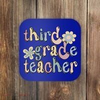 3Rd Grade Teacher Third Grade Teacher Groovy Gift Coaster thumb 0