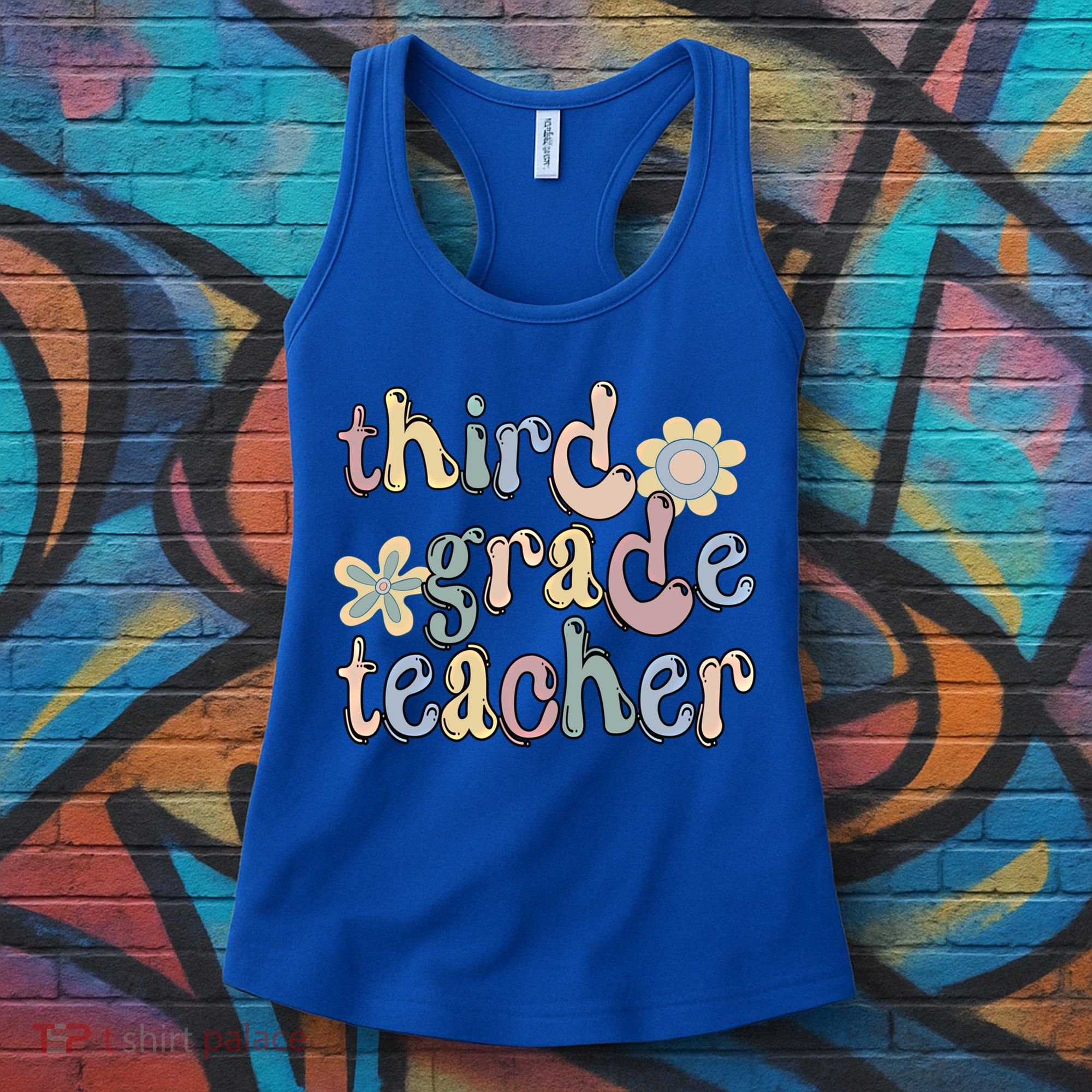 3Rd Grade Teacher Third Grade Teacher Groovy Gift Women's Tank Top