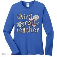 3Rd Grade Teacher Third Grade Teacher Groovy Gift Women's Long Sleeve Shirt thumb 0
