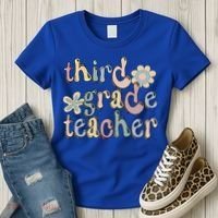 3Rd Grade Teacher Third Grade Teacher Groovy Gift Women's T-Shirt thumb 3