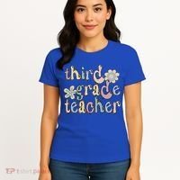 3Rd Grade Teacher Third Grade Teacher Groovy Gift Women's T-Shirt thumb 4