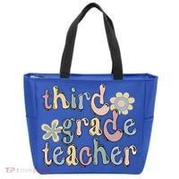 3Rd Grade Teacher Third Grade Teacher Groovy Gift Tote Bag thumb 0