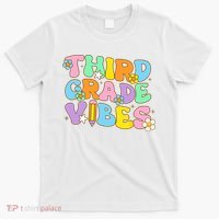 3rd Grade Vibes Back To School Retro Third Grade Teachers T-Shirt thumb 0