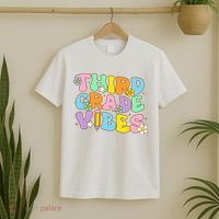 3rd Grade Vibes Back To School Retro Third Grade Teachers T-Shirt thumb 2