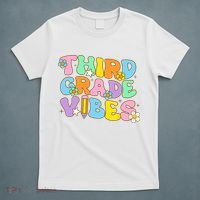 3rd Grade Vibes Back To School Retro Third Grade Teachers T-Shirt thumb 5