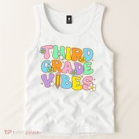 3rd Grade Vibes Back To School Retro Third Grade Teachers Tank Top thumb 2