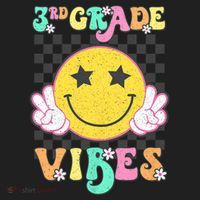 3rd Grade Vibes Smile Face Back To School Third Grade Women's Sweatshirt thumb 2
