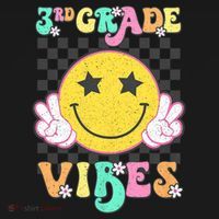 3rd Grade Vibes Smile Face Back To School Third Grade Backpack thumb 2