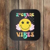 3rd Grade Vibes Smile Face Back To School Third Grade Coaster thumb 0