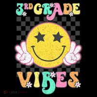 3rd Grade Vibes Smile Face Back To School Third Grade Toddler Hoodie thumb 2