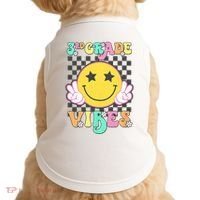3rd Grade Vibes Smile Face Back To School Third Grade Doggie Tank thumb 0
