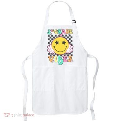 3rd Grade Vibes Smile Face Back To School Third Grade Apron