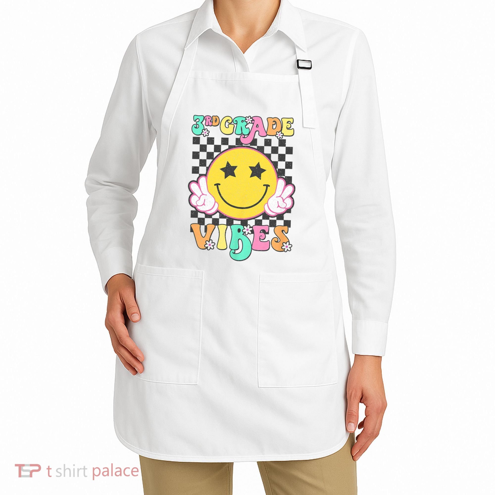 3rd Grade Vibes Smile Face Back To School Third Grade Apron