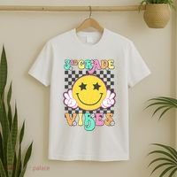 3rd Grade Vibes Smile Face Back To School Third Grade T-Shirt thumb 2