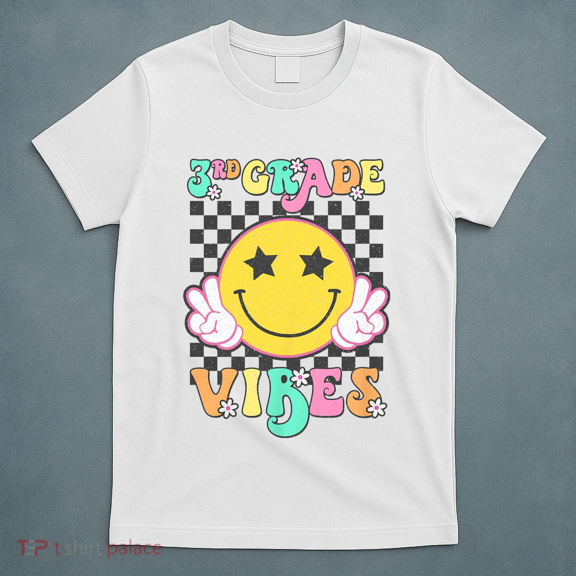 3rd Grade Vibes Smile Face Back To School Third Grade T-Shirt