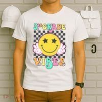 3rd Grade Vibes Smile Face Back To School Third Grade T-Shirt thumb 6