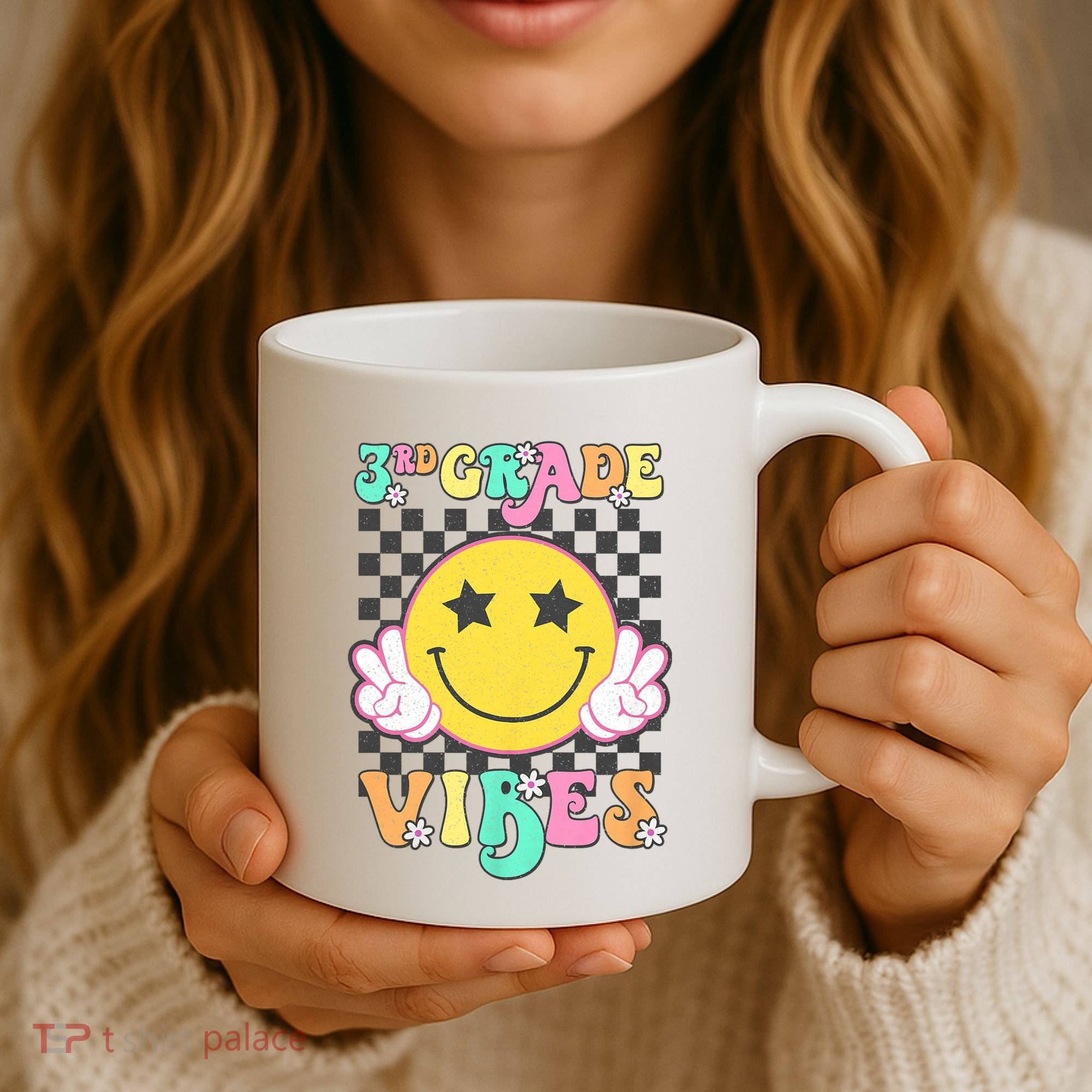 3rd Grade Vibes Smile Face Back To School Third Grade Coffee Mug