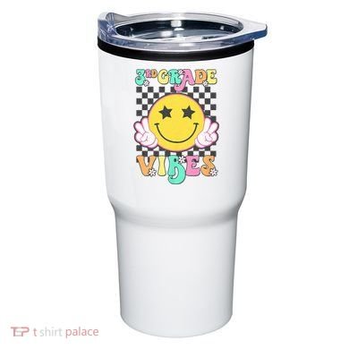 3rd Grade Vibes Smile Face Back To School Third Grade Tumbler