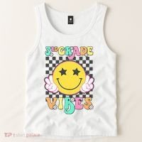 3rd Grade Vibes Smile Face Back To School Third Grade Tank Top thumb 2