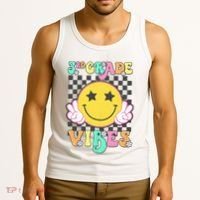 3rd Grade Vibes Smile Face Back To School Third Grade Tank Top thumb 3