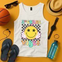 3rd Grade Vibes Smile Face Back To School Third Grade Tank Top thumb 4