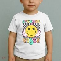 3rd Grade Vibes Smile Face Back To School Third Grade Toddler T-Shirt thumb 2