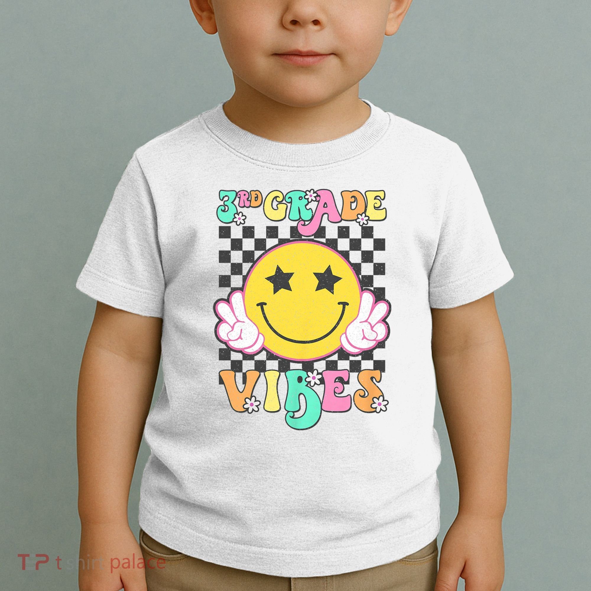 3rd Grade Vibes Smile Face Back To School Third Grade Toddler T-Shirt