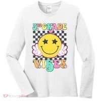 3rd Grade Vibes Smile Face Back To School Third Grade Women's Long Sleeve Shirt thumb 0