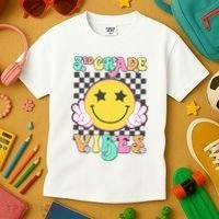 3rd Grade Vibes Smile Face Back To School Third Grade Kids T-Shirt thumb 3