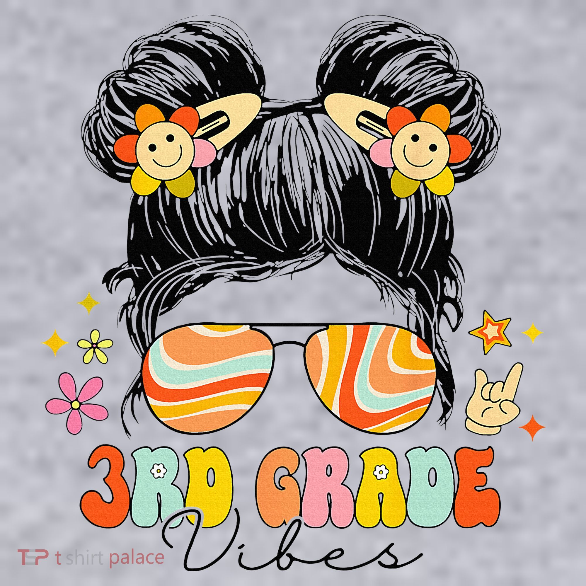 3rd Grade Vibes Messy Bun Third Grade Back To School Women's Sweatshirt