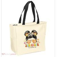 3rd Grade Vibes Messy Bun Third Grade Back To School Tote Bag thumb 2