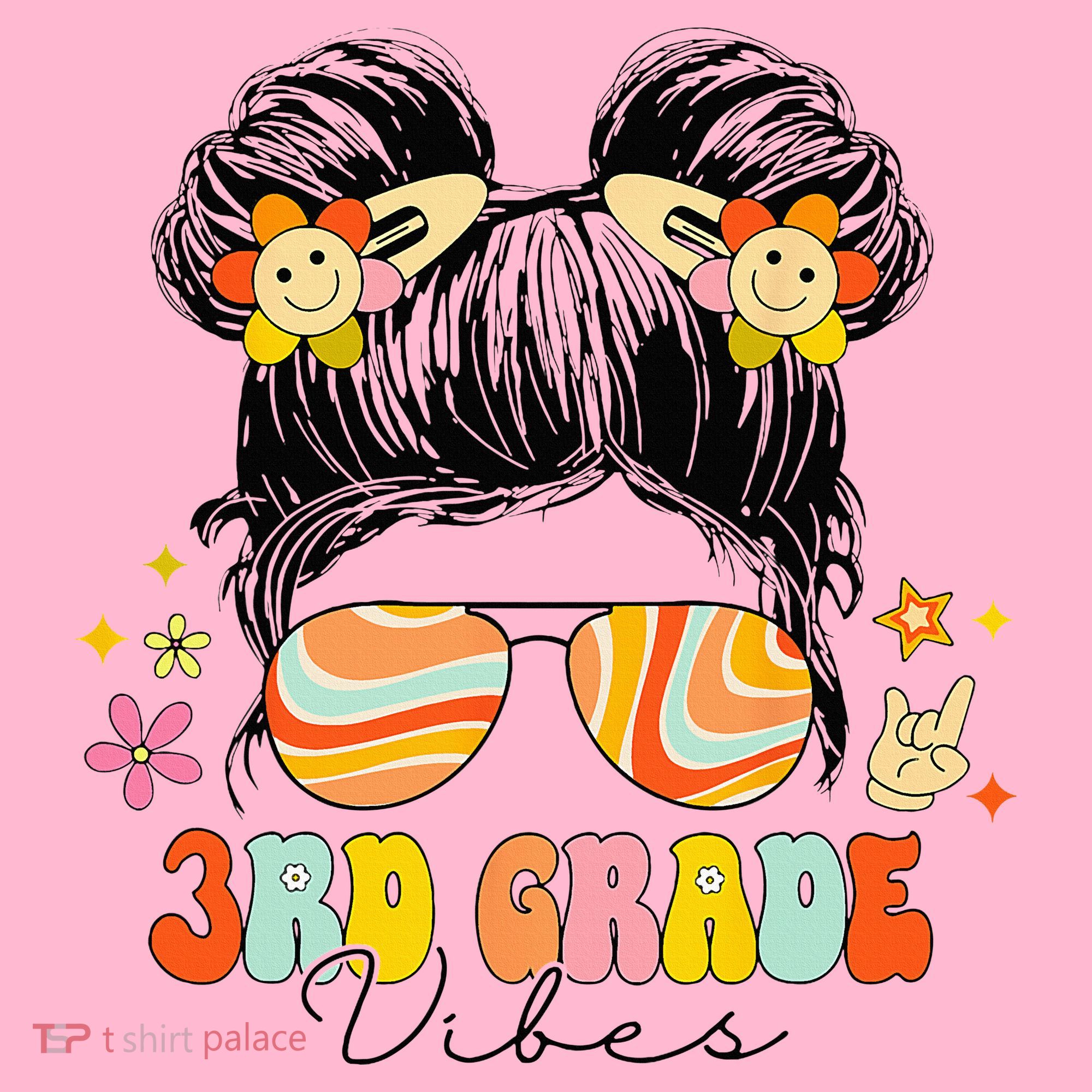 3rd Grade Vibes Messy Bun Third Grade Back To School Coaster