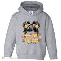 3rd Grade Vibes Messy Bun Third Grade Back To School Toddler Hoodie thumb 0