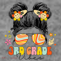 3rd Grade Vibes Messy Bun Third Grade Back To School Toddler Hoodie thumb 2