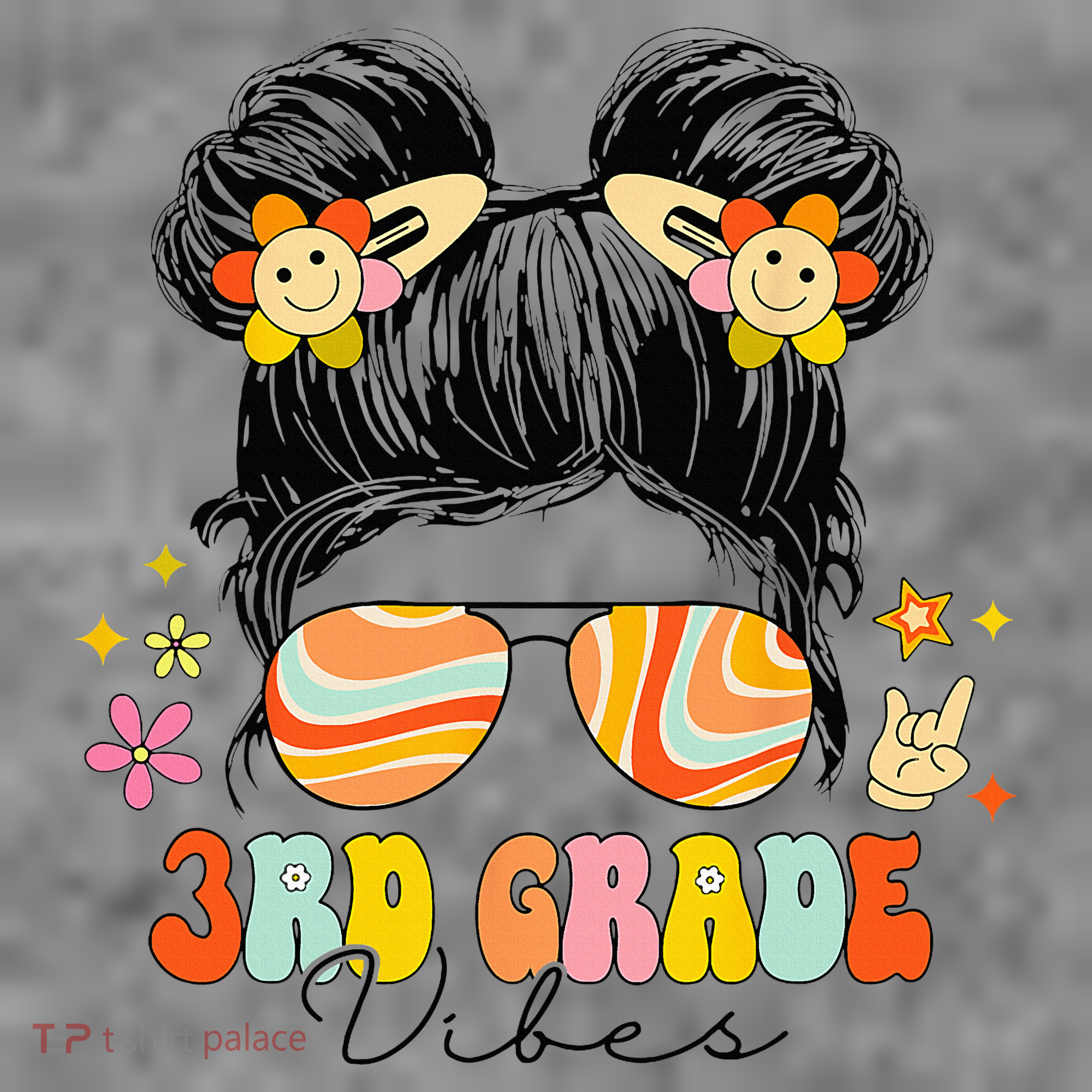 3rd Grade Vibes Messy Bun Third Grade Back To School Toddler Hoodie