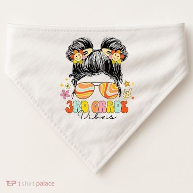 3rd Grade Vibes Messy Bun Third Grade Back To School USA-Made Doggie Bandana
