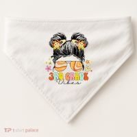 3rd Grade Vibes Messy Bun Third Grade Back To School USA-Made Doggie Bandana thumb 0