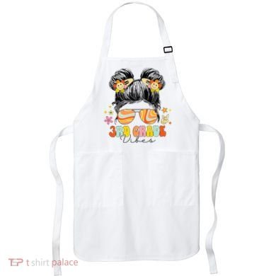 3rd Grade Vibes Messy Bun Third Grade Back To School Apron