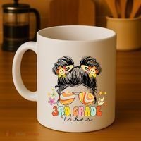 3rd Grade Vibes Messy Bun Third Grade Back To School Coffee Mug thumb 4