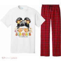 3rd Grade Vibes Messy Bun Third Grade Back To School Pajama Set thumb 0