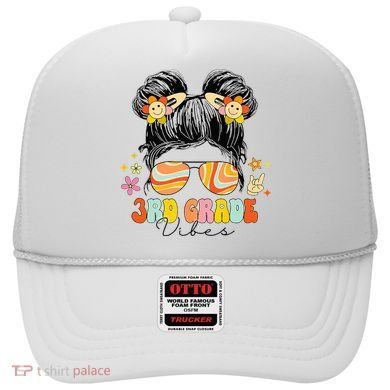 3rd Grade Vibes Messy Bun Third Grade Back To School Hat