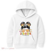 3rd Grade Vibes Messy Bun Third Grade Back To School Kids Hoodie thumb 0