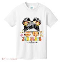 3rd Grade Vibes Messy Bun Third Grade Back To School Kids T-Shirt thumb 0