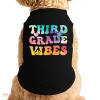 3rd Grade Vibes Back To School Retro Third Grade Teachers Doggie Tank thumb 0